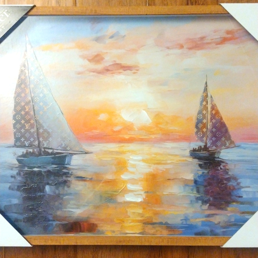 LV Sailboats in the Sunset Framed Print